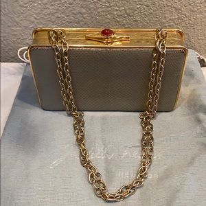 Judith Leiber Python clutch shoulder bag